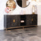 Richmond Interiors Dressoir Blackbone brass 4-deuren + open vak (Black rustic)