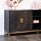 Richmond Interiors Dressoir Blackbone brass 4-deuren + open vak (Black rustic)