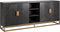 Richmond Interiors Dressoir Blackbone brass 4-deuren + open vak (Black rustic)