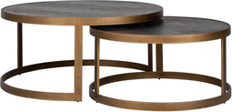 Richmond Interiors Salontafel Blackbone brass set van 2 (Black rustic)