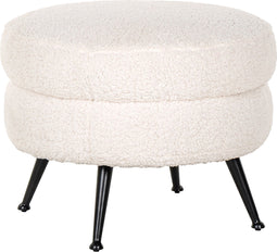 Richmond Poef Amelia white faux Sheep / black (Faux Sheep 313-2)