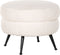 Richmond Poef Amelia white faux Sheep / black (Faux Sheep 313-2)