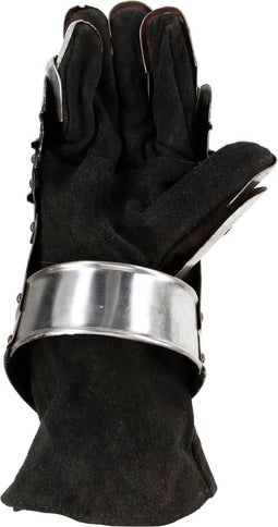 Ridderhandschoenen middeleeuws replica LARP staal zilverkleurig