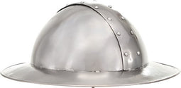 Ridderhelm middeleeuws replica LARP staal zilverkleurig