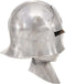 Ridderhelm middeleeuws replica LARP staal zilverkleurig