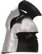 Ridderhelm middeleeuws replica LARP staal zilverkleurig