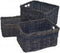Rieten v-drager mand 40x30x20 pit zwart
