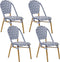RIFREDDO - Tuinstoel set van 4 - Blauw - PE rotan