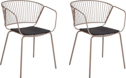 RIGBY - Eetkamerstoel set van 2 - Beige - Metaal