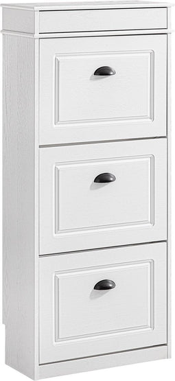 SoBuy FSR94-WG - Schoenenkast - 3 kleppen 12 paar - Wit