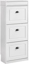 SoBuy FSR94-WG - Schoenenkast - 3 kleppen 12 paar - Wit