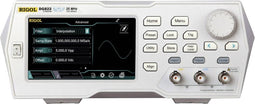 Rigol DG822 Functiegenerator 25 MHz (max) 2-kanaals Arbitrair, Driehoek, Lorentz-verdeling, Puls, Ruis, Blok, Sinus