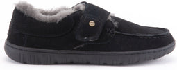 Warmbat Melton - Heren pantoffel - Suède met schapenwol - Zwart - Maat 42