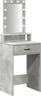 vidaXL - Kaptafel - met - LED-verlichting - Betonnen - Grijs - 50x41x140 - cm