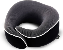 MiRi Nekkussen –【Luxe】Reiskussen – Neksteun – Traagschuim – Zwart – Memory Foam – Ergonomisch – Vliegtuig / Auto / Thuiswerken