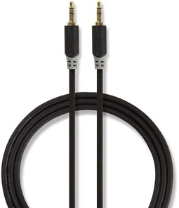 Nedis CABW22000AT100 - 3.5mm analoge kabel - Verbinding smartphone/tablet met homecinema/autoradio - Grijs