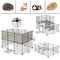 EUGAD dubbele verdieping dierenren - modulaire puppy en knaagdier ren - grijs - 107 x 72 x 72 cm