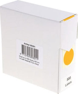 Rillprint ronde etiketten | diameter 25 mm | rol van 500 stuks | fluo oranje
