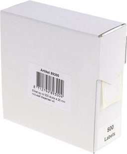 Rillprint ronde etiketten | diameter 25 mm | rol van 500 stuks | wit