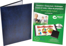 Rillstab Showmap A4 - met 30 tassen - blauw - showalbum - Presentatiemap - waterdicht