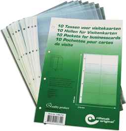 Rillstab visitekaarthouders uit PP A4 4 ringen pak van 10 stuks