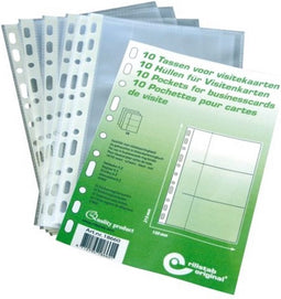 Rillstab visitekaarthouders uit PP A5 4 ringen pak van 10 stuks