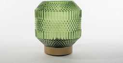 Anna's Collection - Lantern Glass 16X17Cm Green With Golden Base Le...