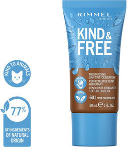 Rimmel London KIND & FREE Vegan Foundation 601 Soft Chocolate