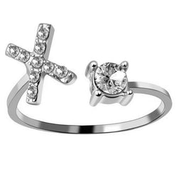 Ring Met Letter - Ring Met Steen - Letter Ring - Ring Letter - Initial Ring - Zilver 925 Letter X - Cadeautje voor haar