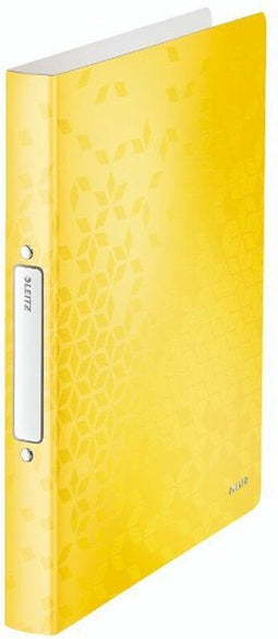 Ringband Leitz WOW A4 2-rings O-mech 25mm PP geel - 10 stuks