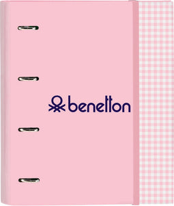 Ringmap Benetton Vichy A4 Roze (27 x 32 x 3.5 cm)