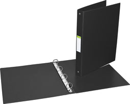 Ringmap voor formaat A4 4 ringen van 25 mm uit PVC zwart