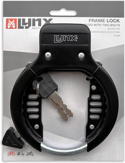 Ringslot Lynx - fietsslot - topboutbevestiging - 2 sleutels - zwart