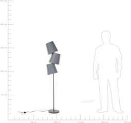 RIO GRANDE - Staande lamp - Grijs - Metaal