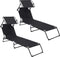 Infinity Goods Ligbed - Opvouwbaar - Verstelbaar - Zwart (set van 2)