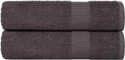 vidaXL - Handdoeken - 2 - st - 50x100 - cm - 360 - g/m² - 100% - katoen - antracietkleurig