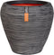 Capi Europe - Vaas taps rond Rib NL - 42x38 - Antraciet - Opening Ø31 - Bloempot voor binnen en buiten - Levenslang garantie - Breukbestendig - 100% Recyclebaar - CO2 Neutraal geproduceerd - KOFZ362