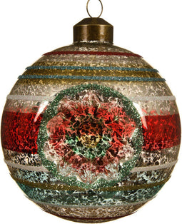 Kerstbal glas reflex antiek