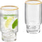 Ripple longdrinkglazen - Goude rand - 6 Delig Set -295 ml - Origami-stijl - glazen beker - Ripple vintage glaswerk