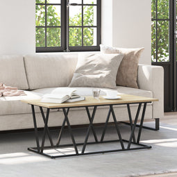 vidaXL - Salontafel - in - Sonoma - Eik - 100x50x40 - cm - - - Gemaakt - van - Engineered - Wood - en - Metaal