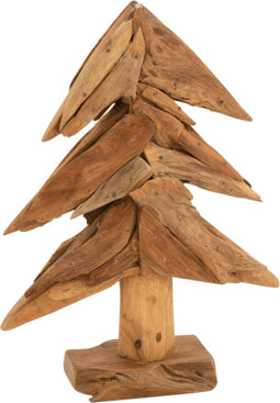 J-Line decoratie Boom Stukken - hout - naturel - small