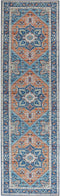 RITAPURAM - Laagpolig vloerkleed - Blauw - 60 x 200 cm - Polyester