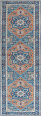 RITAPURAM - Laagpolig vloerkleed - Blauw - 70 x 200 cm - Polyester