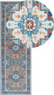 RITAPURAM - Laagpolig vloerkleed - Blauw - 80 x 240 cm - Polyester