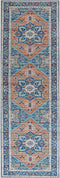 RITAPURAM - Laagpolig vloerkleed - Blauw - 80 x 240 cm - Polyester