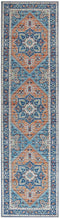 RITAPURAM - Laagpolig vloerkleed - Blauw - 80 x 300 cm - Polyester