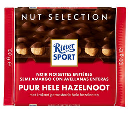 Ritter Sport - Chocolade puur-hele hazelnoot 100gr | 10 stuks