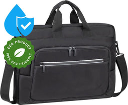 Rivacase Alpendorf ECO - Schooltas Jongen - Schooltas met Laptopvak - Laptoptas - Duurzame Schoudertas - Werktas Heren/Dames - Aktetas - Waterdicht - Back to School - Zwart 16"