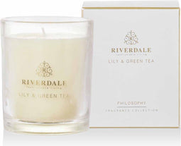 Riverdale - Boutique Geurkaars in pot Lily & Green Tea - 10cm - grijs Grijs