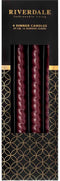 Riverdale - Dinerkaarsen burgundy set van 4 - Rood